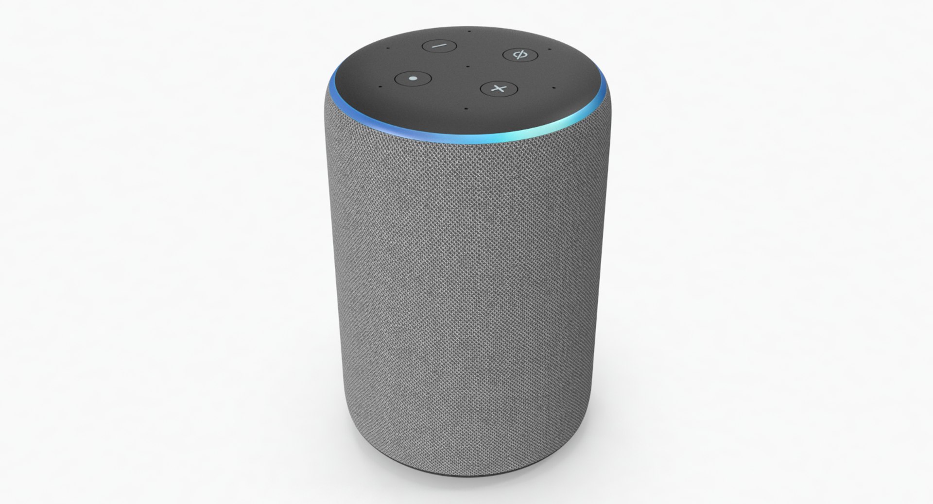 3D amazon echo 2rd generation model https://p.turbosquid.com/ts-thumb/pX/UvIEtz/0jqXQOM9/amazon_echo_plus_2_heather_gray_01/png/1555060705/1920x1080/fit_q87/dace6e392c6b60e82a179b8af330480fa9a9de3d/amazon_echo_plus_2_heather_gray_01.jpg
