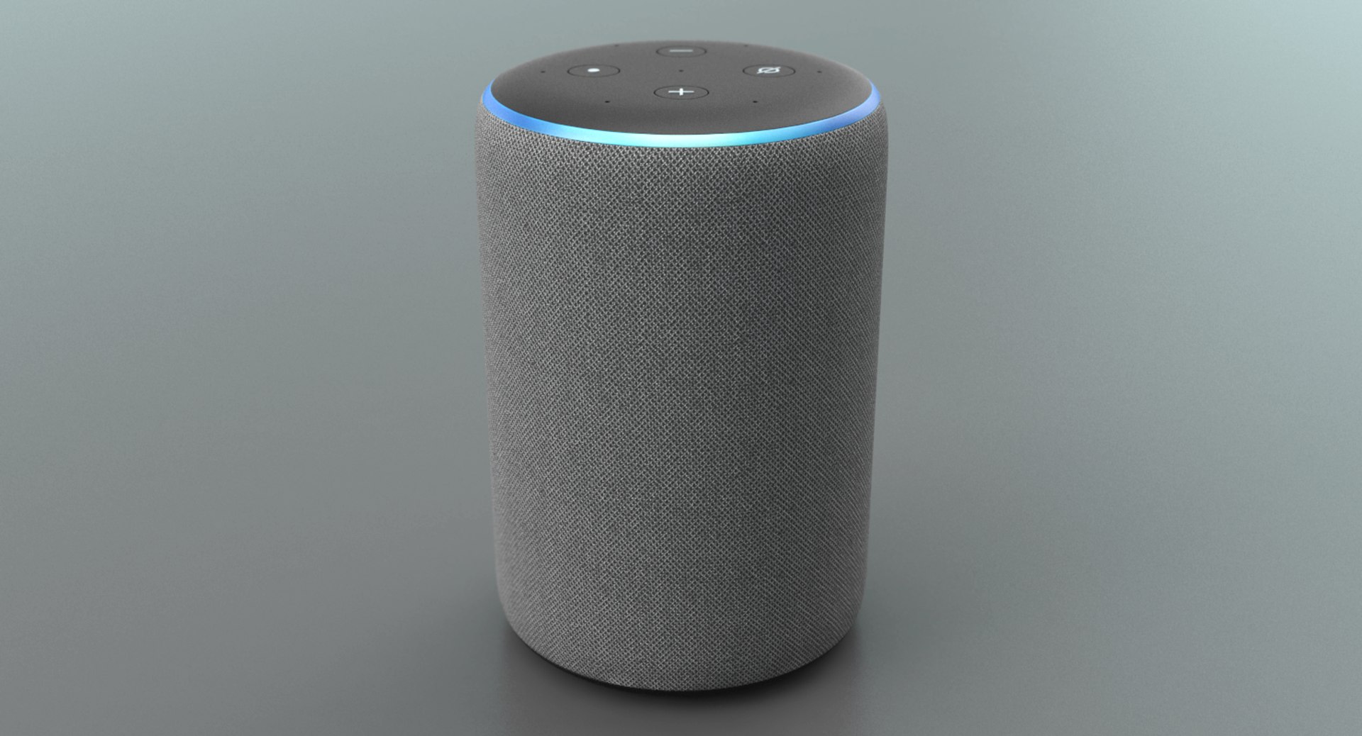 3D amazon echo 2rd generation model https://p.turbosquid.com/ts-thumb/pX/UvIEtz/5cpkVFEx/amazon_echo_plus_2_heather_gray_context01/png/1555059849/1920x1080/fit_q87/d7a08cedff3ecd079cc3c7fb574b3bbb8c655ace/amazon_echo_plus_2_heather_gray_context01.jpg