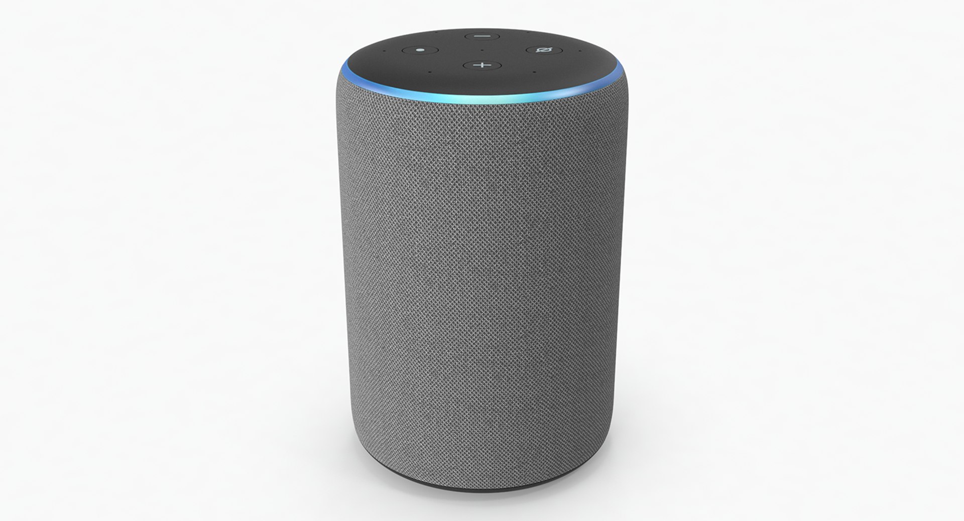 3D amazon echo 2rd generation model https://p.turbosquid.com/ts-thumb/pX/UvIEtz/BDBj3hPr/amazon_echo_plus_2_heather_gray_00/png/1555059849/1920x1080/fit_q87/726995ac9b2dc58f9bc356d947d26138105f12fb/amazon_echo_plus_2_heather_gray_00.jpg