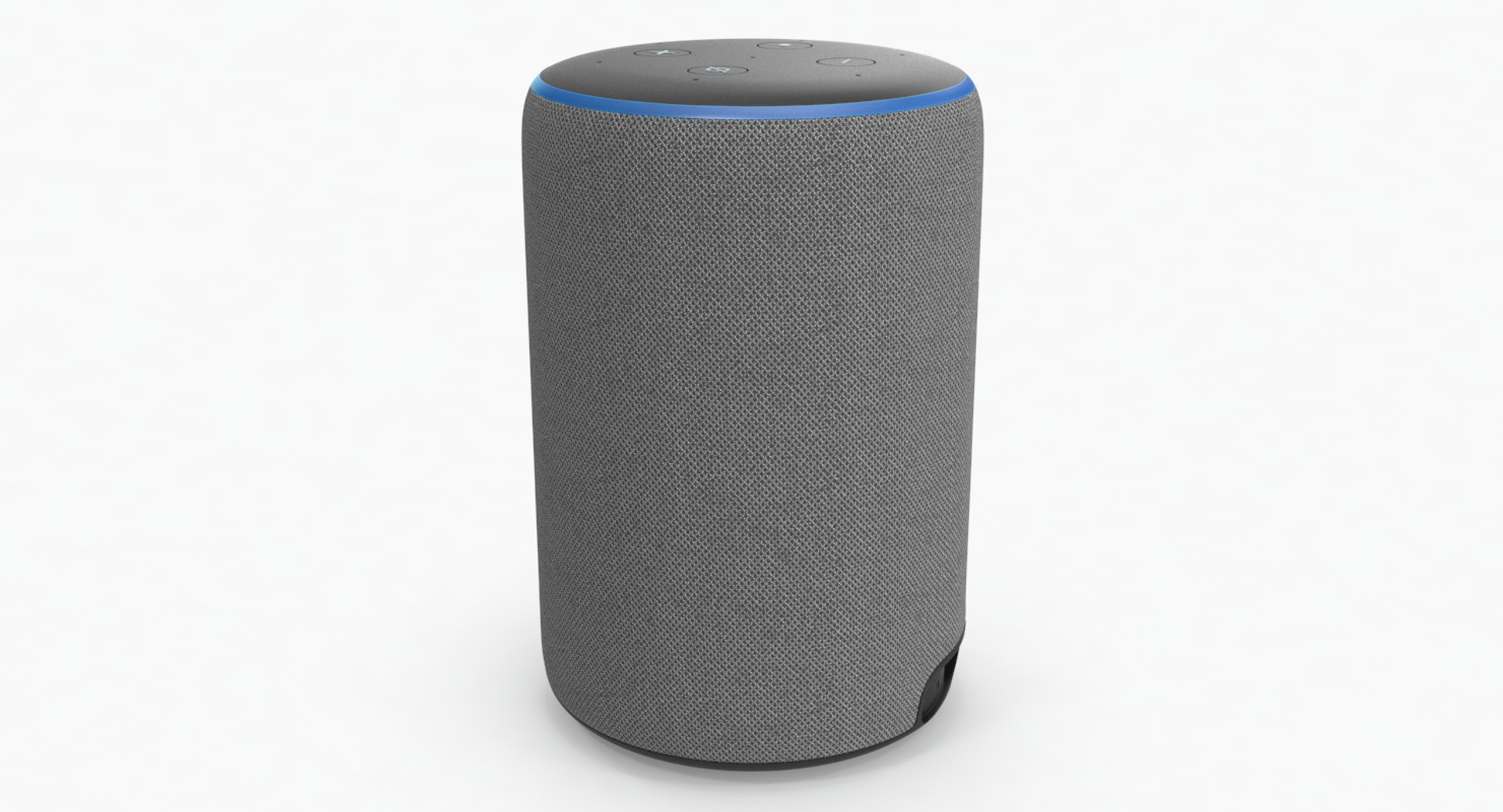 3D amazon echo 2rd generation model https://p.turbosquid.com/ts-thumb/pX/UvIEtz/oTJSaiMo/amazon_echo_plus_2_heather_gray_03/png/1555060705/1920x1080/fit_q87/126436e867c6853f2741fa6c80a32ae21b26d92c/amazon_echo_plus_2_heather_gray_03.jpg