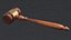3D female magistrate holding gavel model