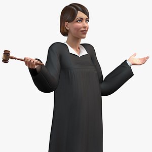 Female Magistrate Holding Gavel