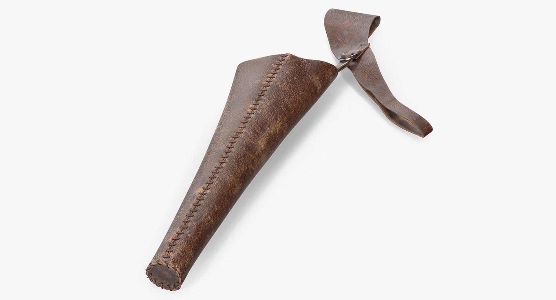 Traditional Leather Quiver Empty 3D model preview