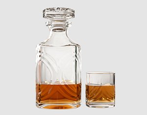 Glass Whiskey Decanter Set 3D