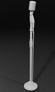 3D Low poly vintage microphone