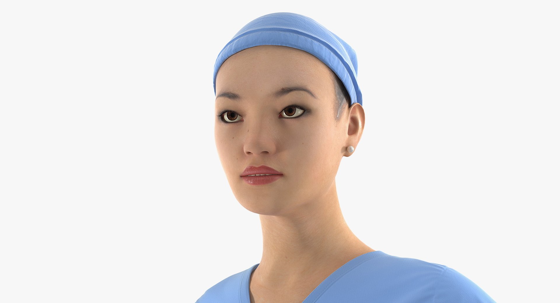 Asian Female Surgeon Rigged 2 for Maya 3D model preview