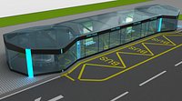 Street Bus Stop low poly