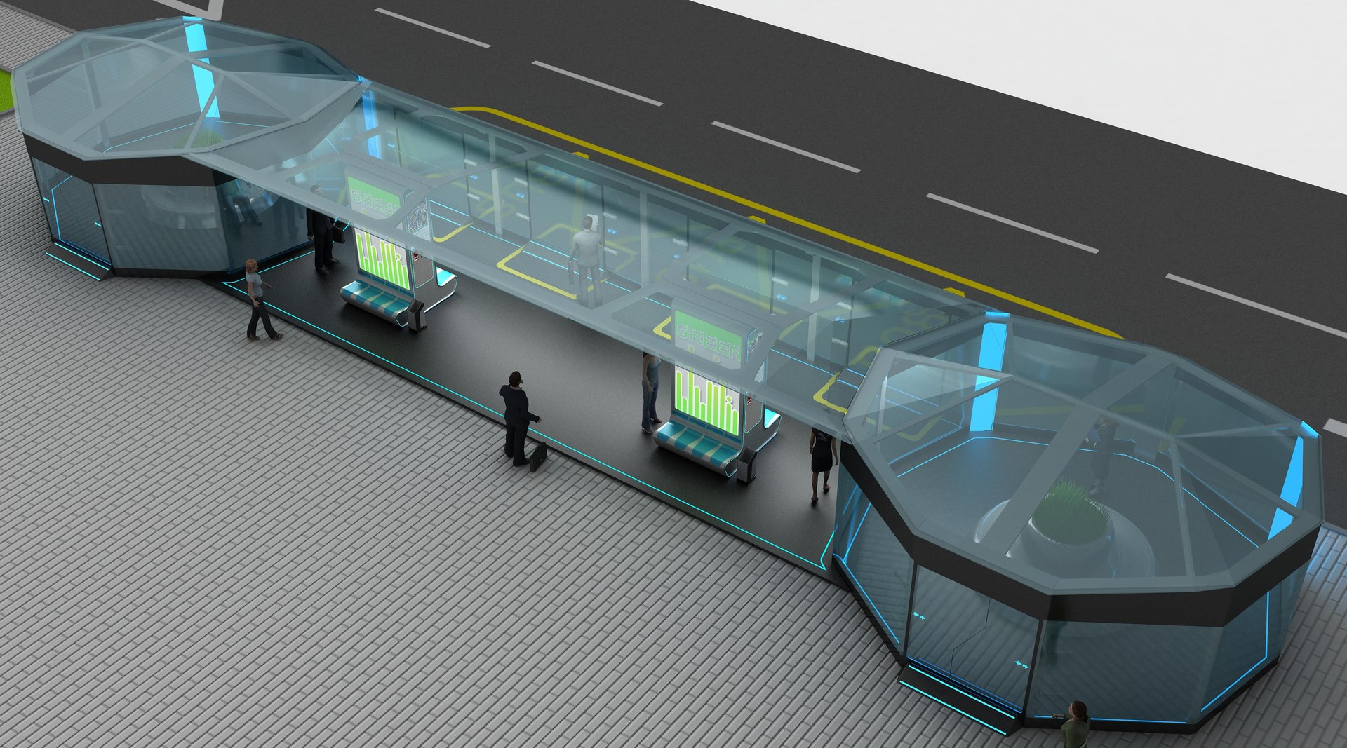 3d Bus Stop Model