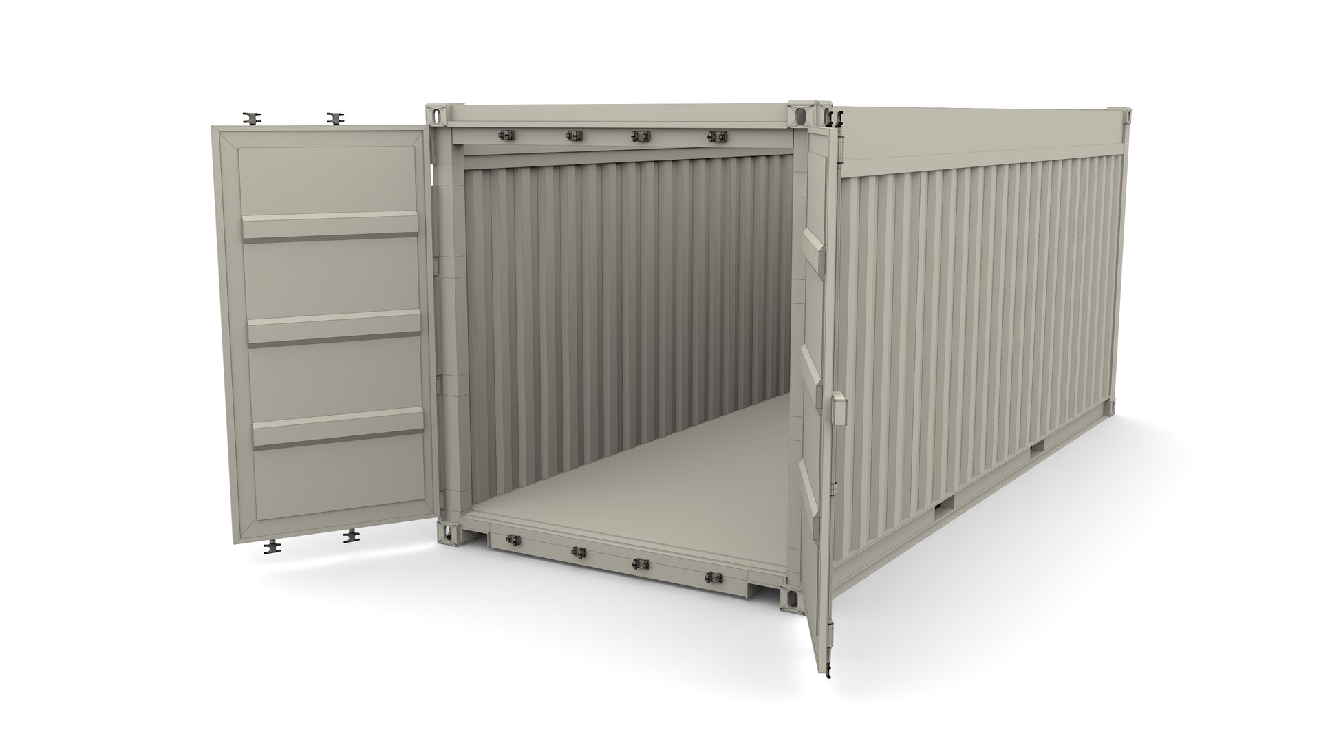 3D 20ft shipping container open model - TurboSquid 1324675