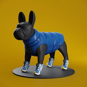 3D Mondog pet outfitters poldo dog couture with Salomon Cross Shoes model