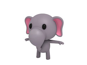 3D cartoon elephant