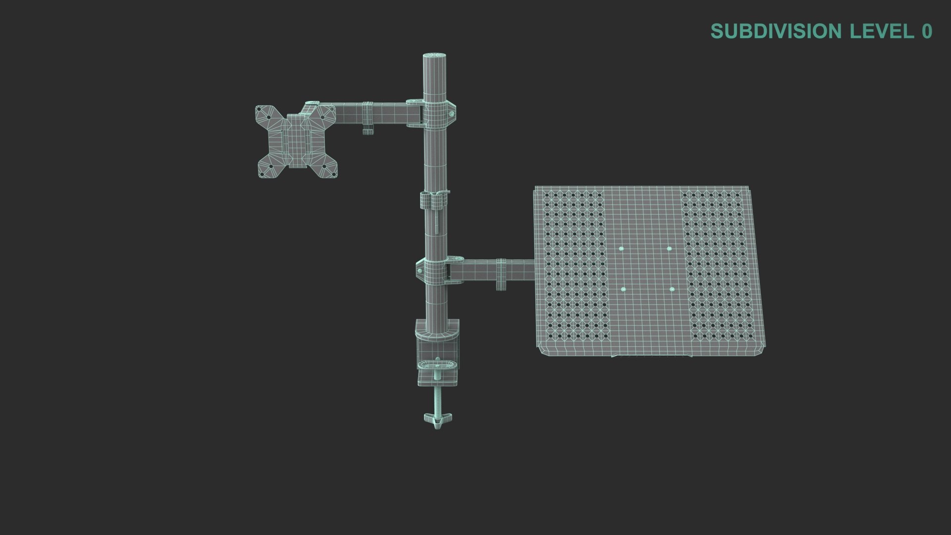 Monitor And Laptop Stand 3D https://p.turbosquid.com/ts-thumb/pX/lSy5CG/3H/wireframe0008/jpg/1653629574/1920x1080/fit_q87/2b39d4b8b117e1680290026312b3fcba6d4a313b/wireframe0008.jpg