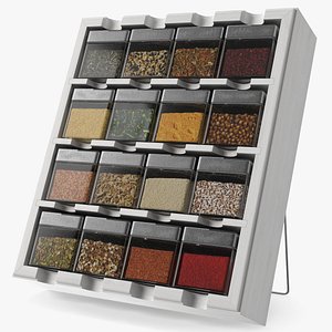 3D Countertop Spice Rack White model