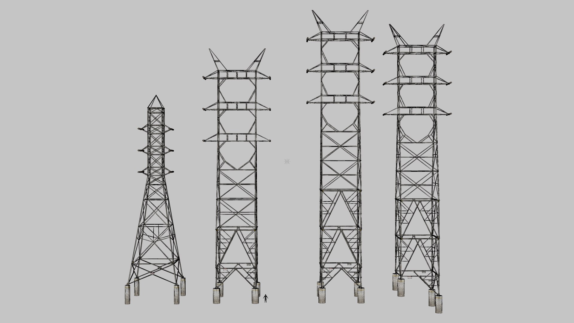 3D 4 in 1 Electric Power Transmission Pylons Pack - Game Assets https://p.turbosquid.com/ts-thumb/pX/vItz7N/TF/transmission_pylon_pack_wf/png/1754538886/1920x1080/fit_q87/dac2343d468c146db59fa241a19d8f2d22e407d8/transmission_pylon_pack_wf.jpg