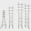 4 in 1 Electric Power Transmission Pylons Pack - Game Assets