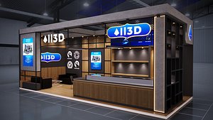 EXHIBITION STALL 10X04 2 SIDE OPEN 3D model