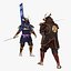 Samurai Character with Weapon