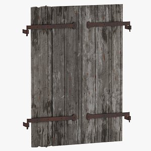 Medieval Wooden Window Cover 03 3D