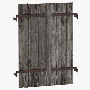 Medieval Wooden Window Cover 03