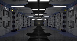 3D sci fi corridor model