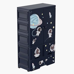 Kids Space Theme Wardrobe model