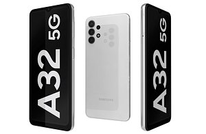 3D Samsung Galaxy A32 5G Awesome White Low Poly