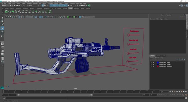 Maya용으로 제작된 미래형 소총 3D 모델 - TurboSquid 2221975