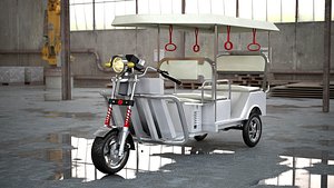 electronic rickshaw auto vehicles 3D