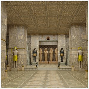 Egyptian Abu Simbel Temple - Interior model