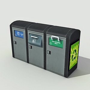 outdoor recycling container - 3d max