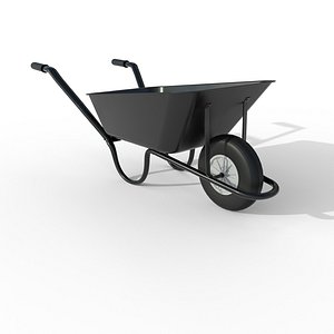 3D 65L Generic Metal Wheelbarrow Black Cart