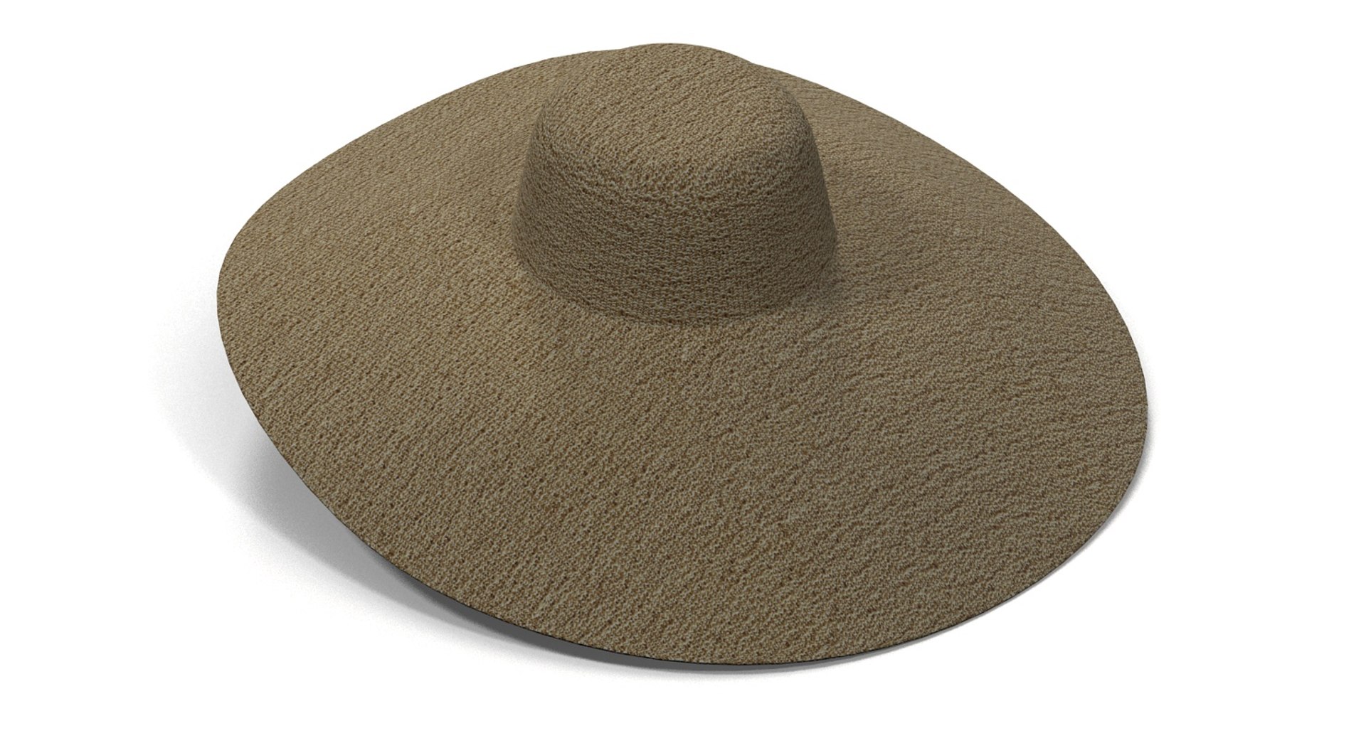 3d model wide brim hat women