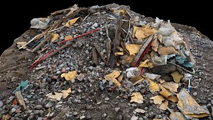 trash construction debris ground photogrammetry 3D model