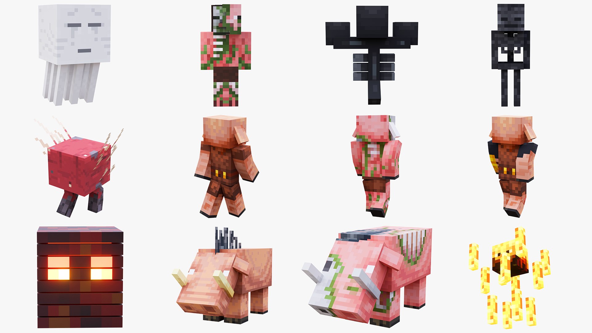 3D model Minecraft Ultimate Nether Character Mob Collection 12 Mobs Rigged 3D Model Pack 4K PBR https://p.turbosquid.com/ts-thumb/pY/Si1fVa/HM/netherbundle_5/png/1788452662/1920x1080/fit_q87/83ed5492aef38e5987573491f9aa7b4f540c6e0d/netherbundle_5.jpg