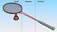 3D Badminton Racquet Set With Nylon Shuttle model
