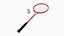 3D Badminton Racquet Set With Nylon Shuttle model