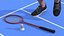 3D Badminton Racquet Set With Nylon Shuttle model