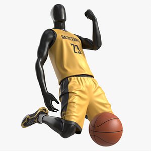 Male Mannequin in Basketball Uniform in Action 03 3D model