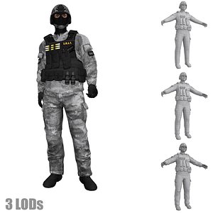 3d rigged swat soldier s model
