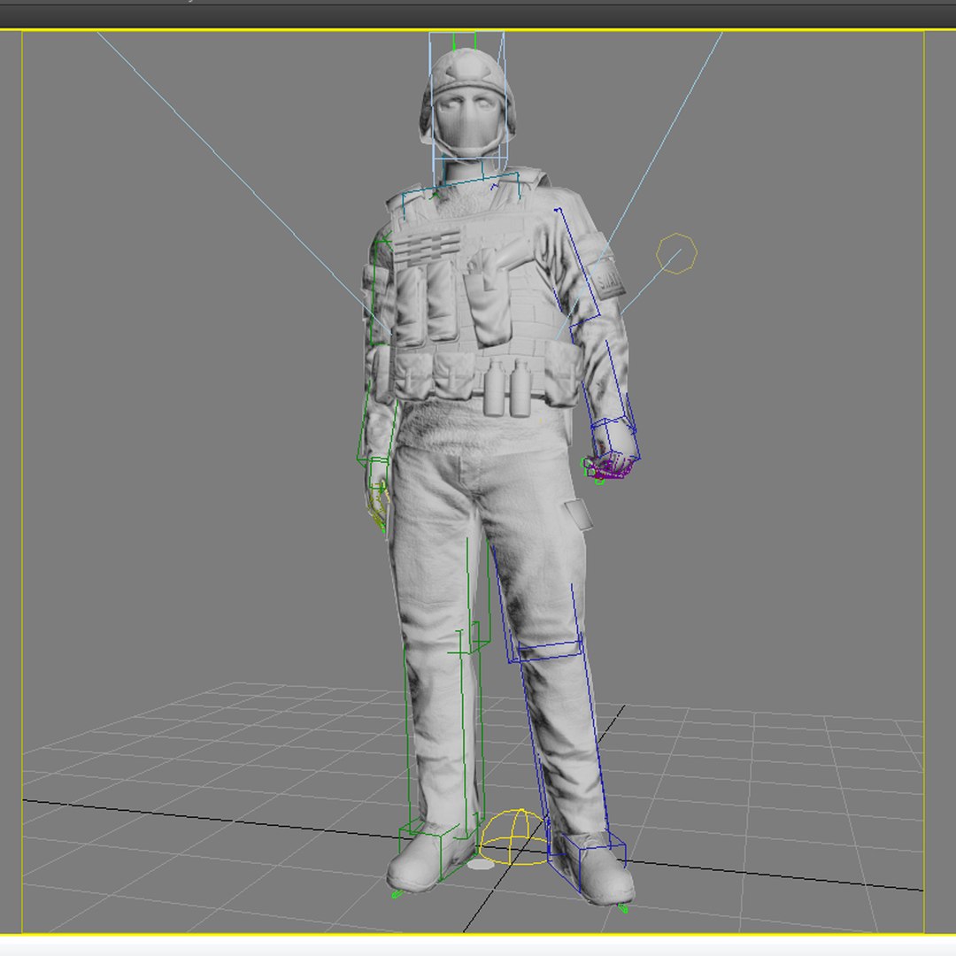 3d rigged swat soldier s model