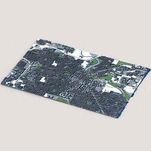 Ann Arbor Cityscape 3D Model Washtenaw County Michigan University of Michigan