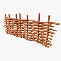 Cartoon Wattle Fence 03