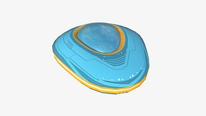 Alien Spaceship UFO C12 Cartoon - Sci Fi Spacecraft Design 3D