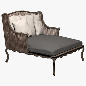 The Campden Velvet Salon Chair 3D model