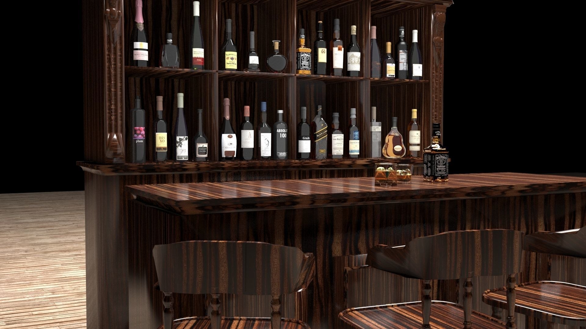 American Bar 2 3D Model - TurboSquid 1492657