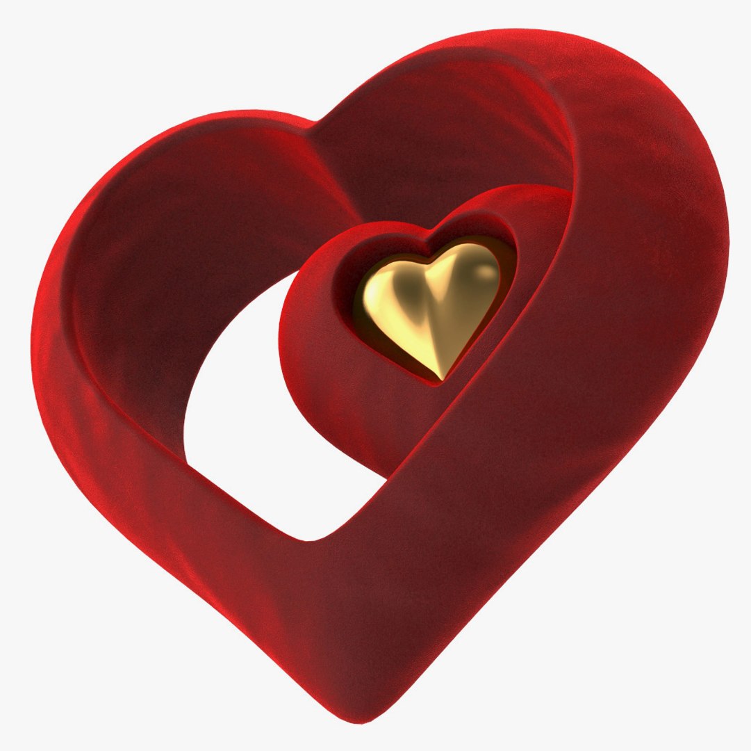 3d heart valvet red v5 model