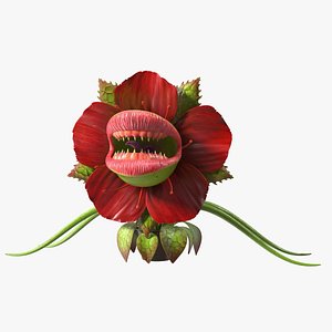 3D Halloween Monster Plant Rigged