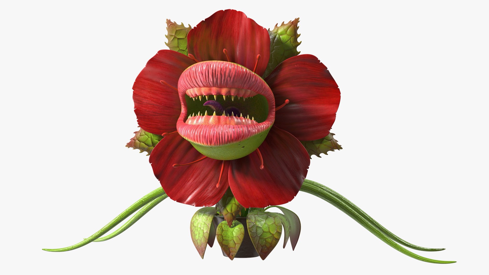 Halloween Monster Plant Rigged 3D model preview