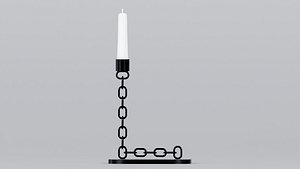 3D Alphabet L Black Chain Candleholder 3D Model True PBR Renders Zero Cleanup UVs 4K PBR Textures