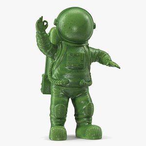 Astronaut Toy Character Green OK Pose 3D model